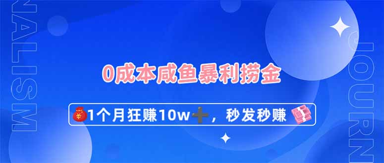 (14257期)0成本闲鱼暴利捞金,1个月狂赚10W+,秒发秒赚新玩法-青年云网创—高质量项目商城