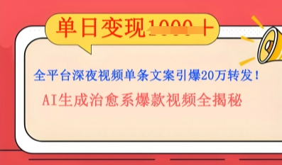 全平台深夜文案新风口:DeepSeek生成百万播放量金句,治愈系内容涨粉速度快4倍-青年云网创—高质量项目商城